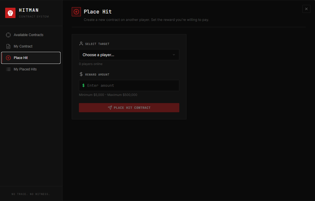 [PAID] Hitman Contract System [ESX] [QBCORE] [QBOX] [STANDALONE ...
