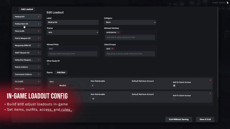 dutykit config
