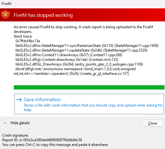 Game crashing soon after joining server - FiveM Client Support - Cfx Forum