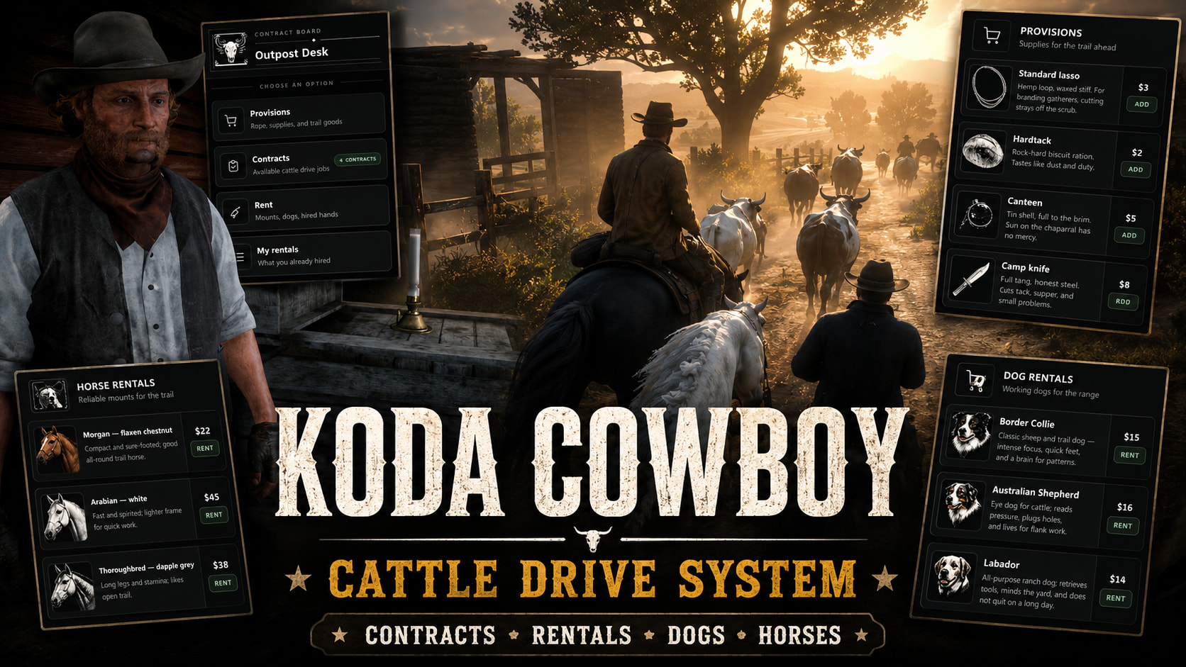 [PAID] Cattle Drive | Herd Contracts | Rentals | Enemy Waves | VORP ...