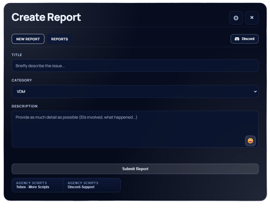 QB/EX/STANDALONE的代理报告V2 |高级报告和支持票系统-FiveM插件网
