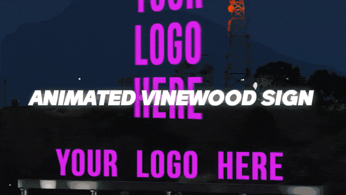Editable Vinewood Sign - 360° Animated  Thumbnail