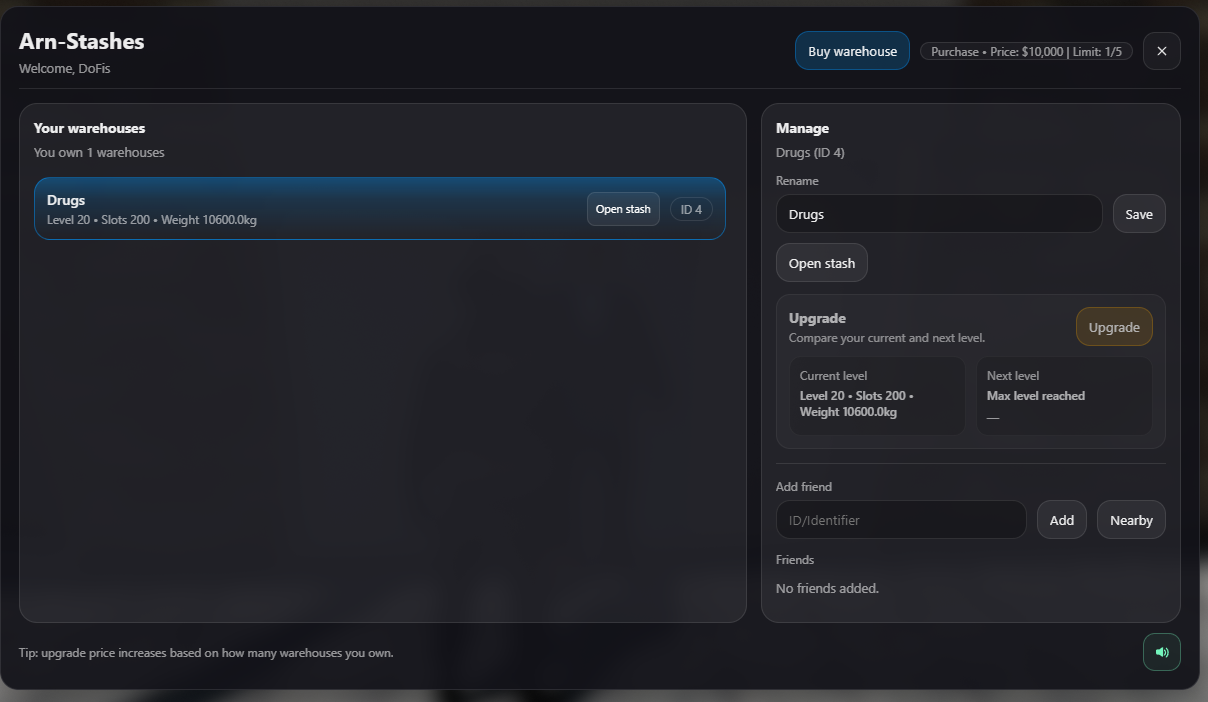 [PAID] Stashes | Buyable & Upgradeable Stash System - FiveM Releases ...