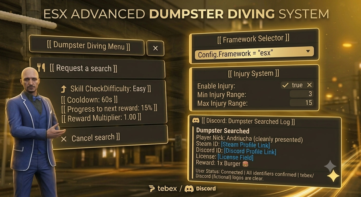 [ESX] Open-World Dumpster Diving (Minigame & Risk System) - FiveM ...