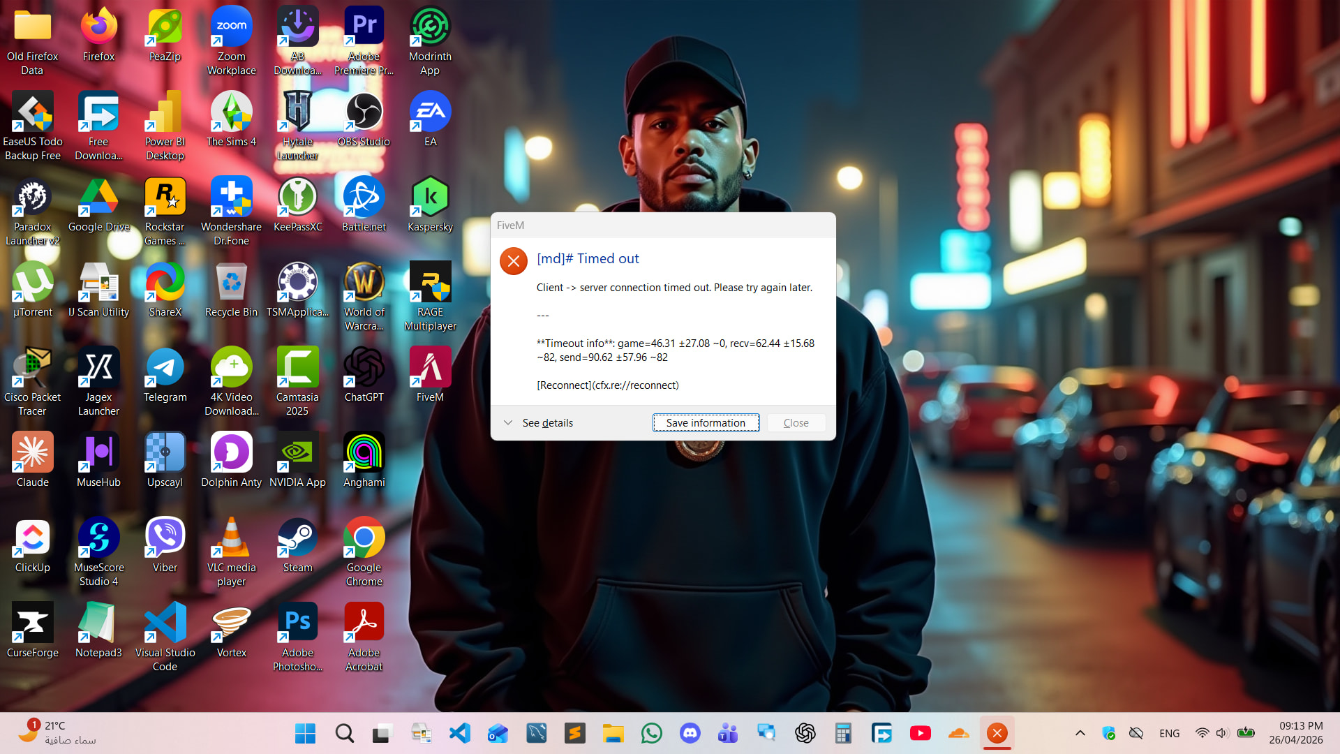 Timed out connection - FiveM Client Support - Cfx Forum