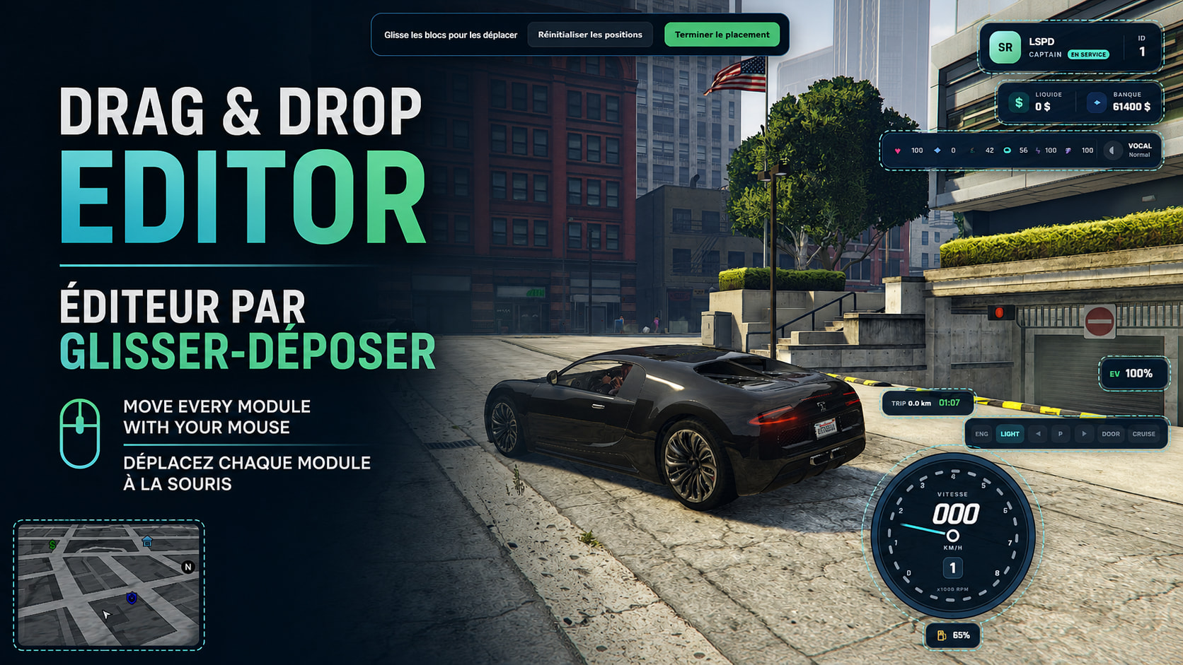 Hexa HUD drag and drop editor