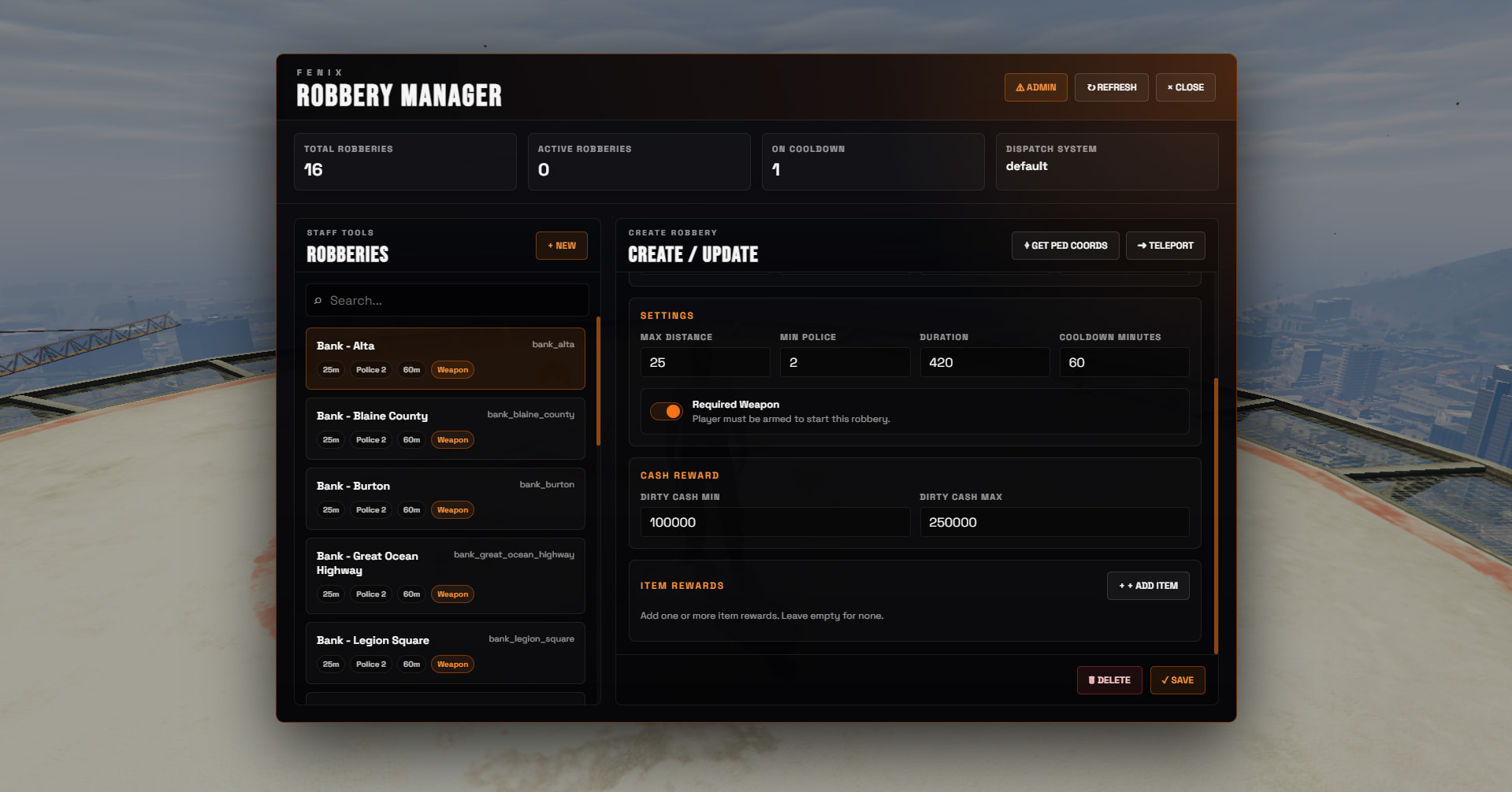[FREE] Easy robbery creator for ESX/QB/QBOX