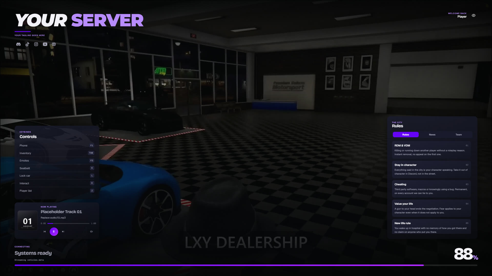 [PAID] LXY Loading Screen — Video Background, Music Player, Rules/News ...