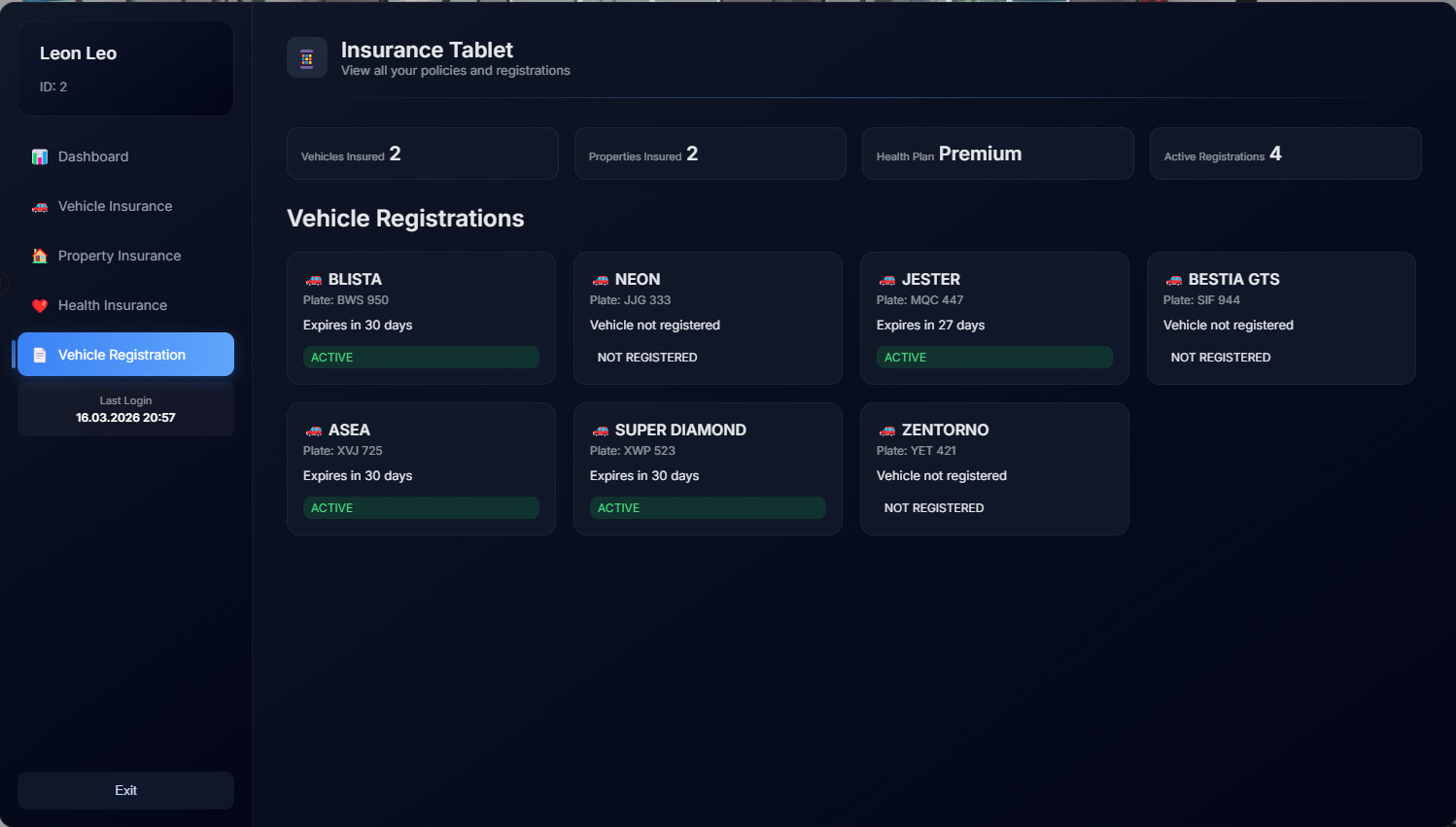 [PAID] Insurance and Registration System FiveM Script | ESX, Qb-Core ...