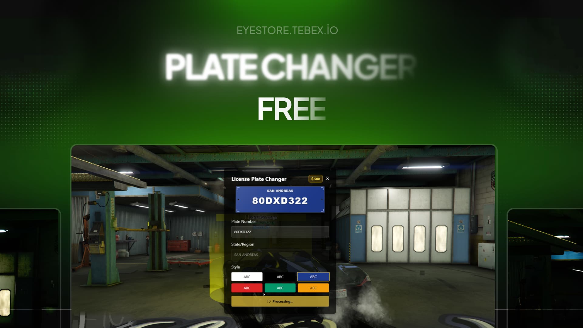 ESX/QBCore Plate Changer Script for FiveM Custom License Plate System