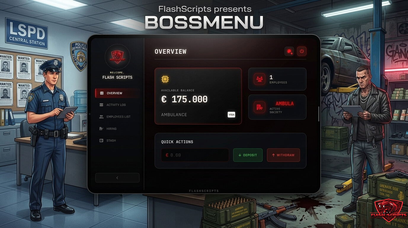 [PAID][ESX] Flash Boss Menu V1 | Premium Tablet UI - FiveM Releases ...