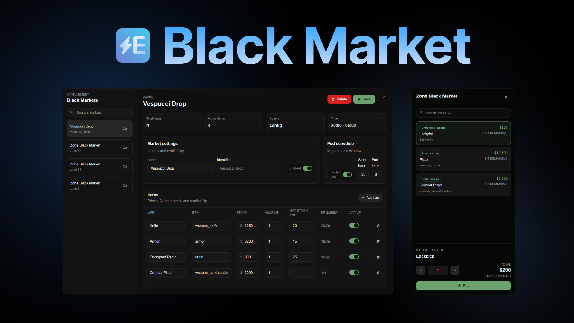 “Electus Black Market”fivem资源网-fivem插件网-fivem脚本-fivem技术-fivem分享FIVEM资源网