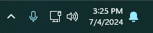 network icon on the task bar