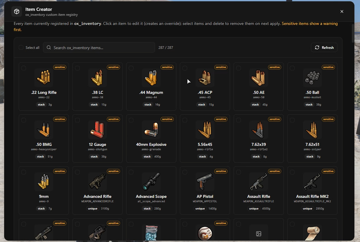 [免费]spoodyItemCreator |用于ox_inventory的游戏内物品创建工具-FiveM插件网