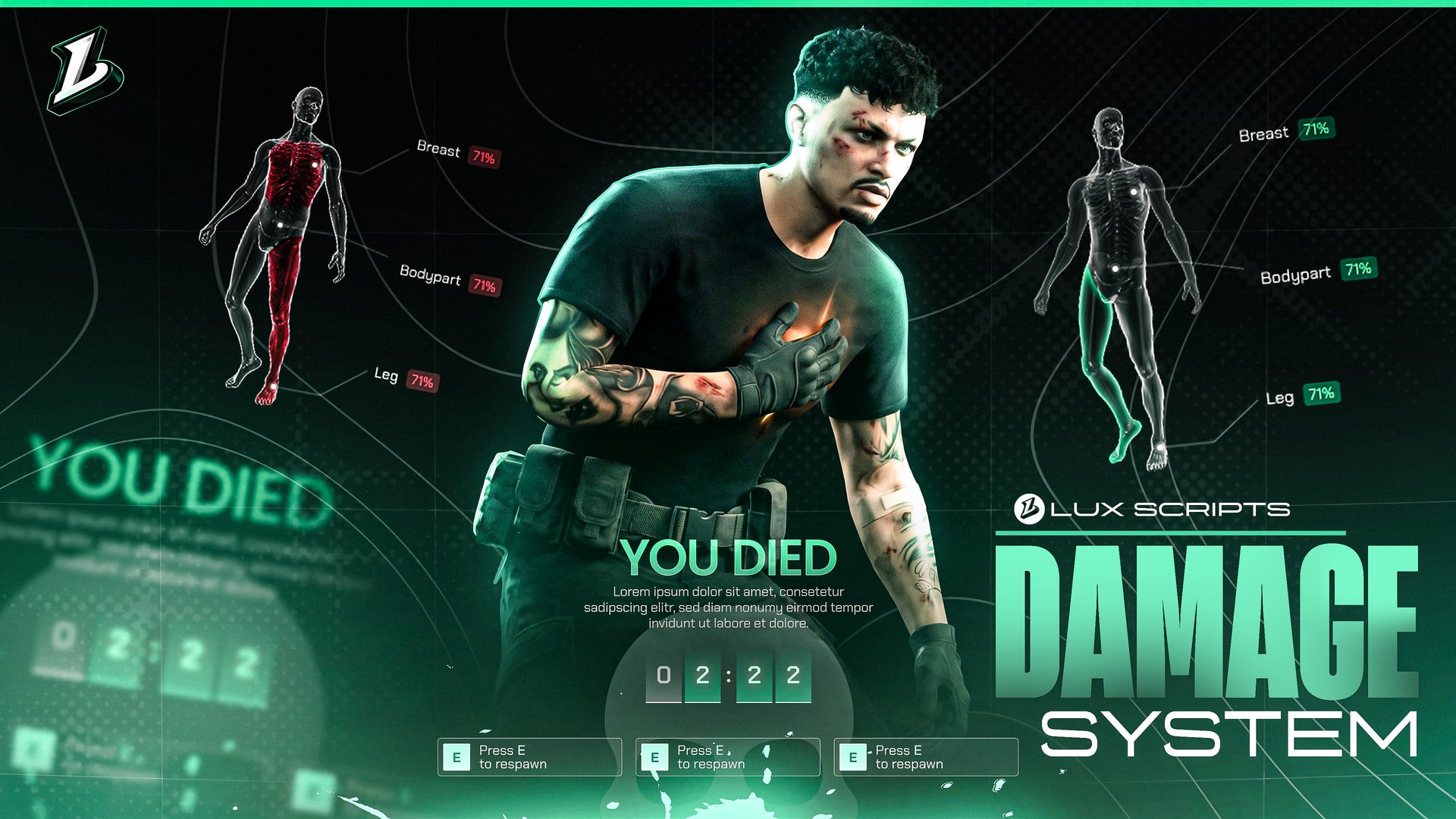 Advanced Death Gui Advanced Deathscreen System | lux-deathscreen - FiveM Releases - Cfx.re ...