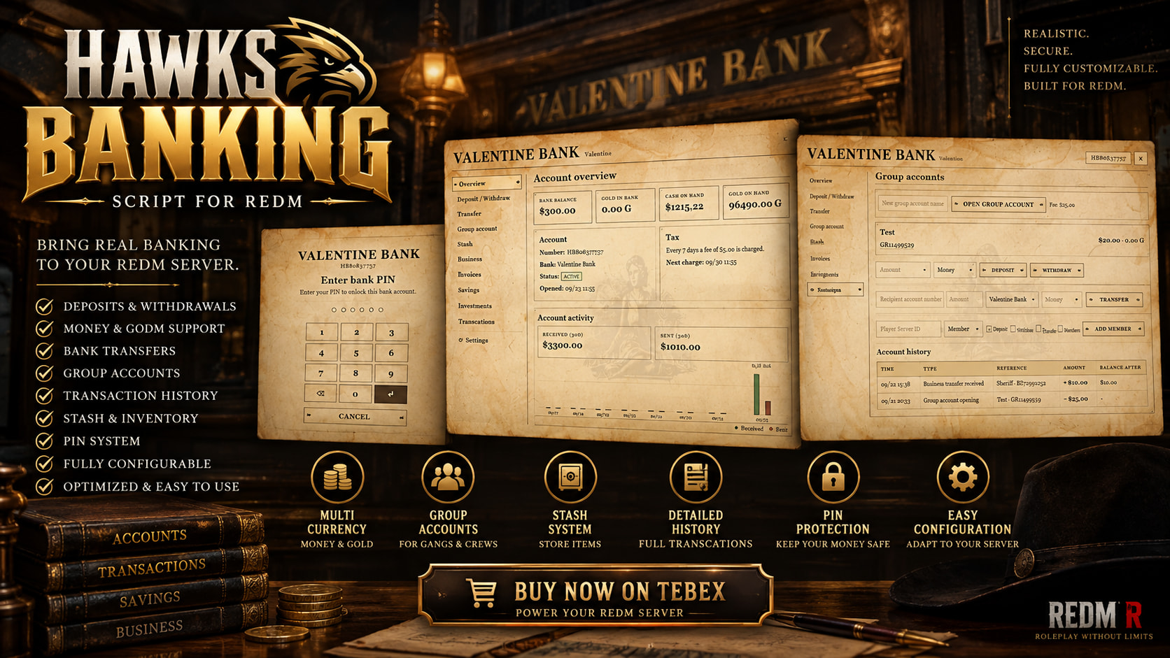 [PAID] Hawks Banking — Advanced Banking System - RedM Releases - Cfx Forum