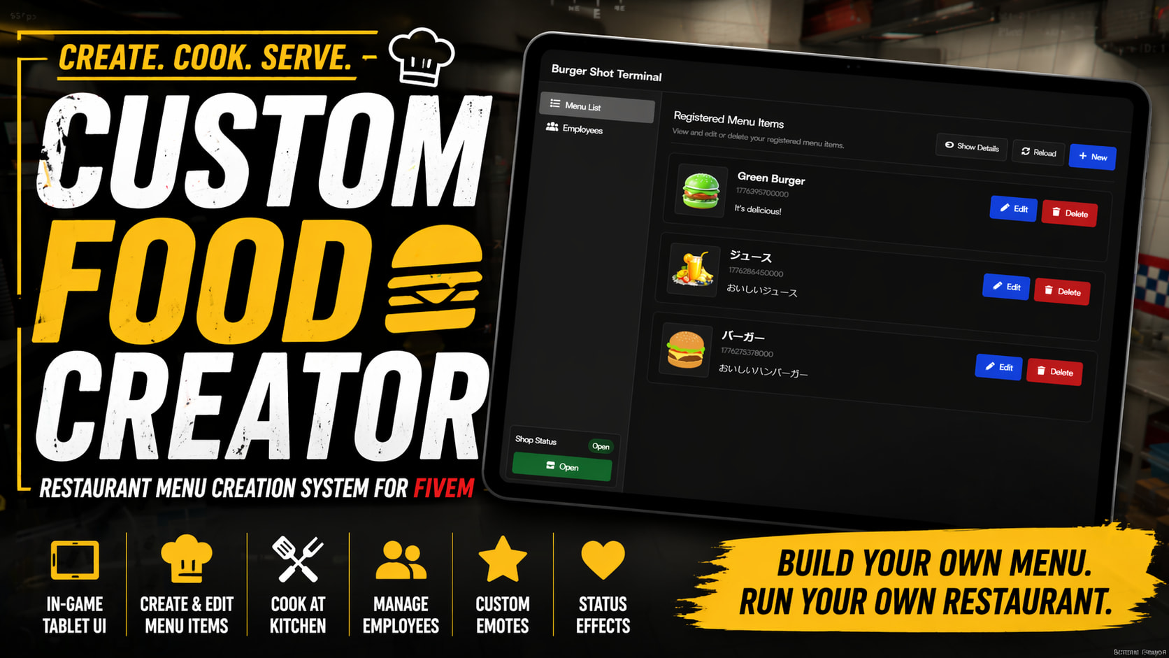 [PAID][QBox/QBCore] CustomFoodCreator - Build Your Own Restaurant Menu ...