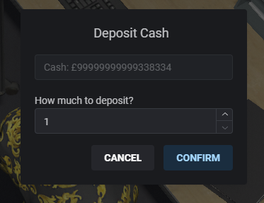 cash deposit input