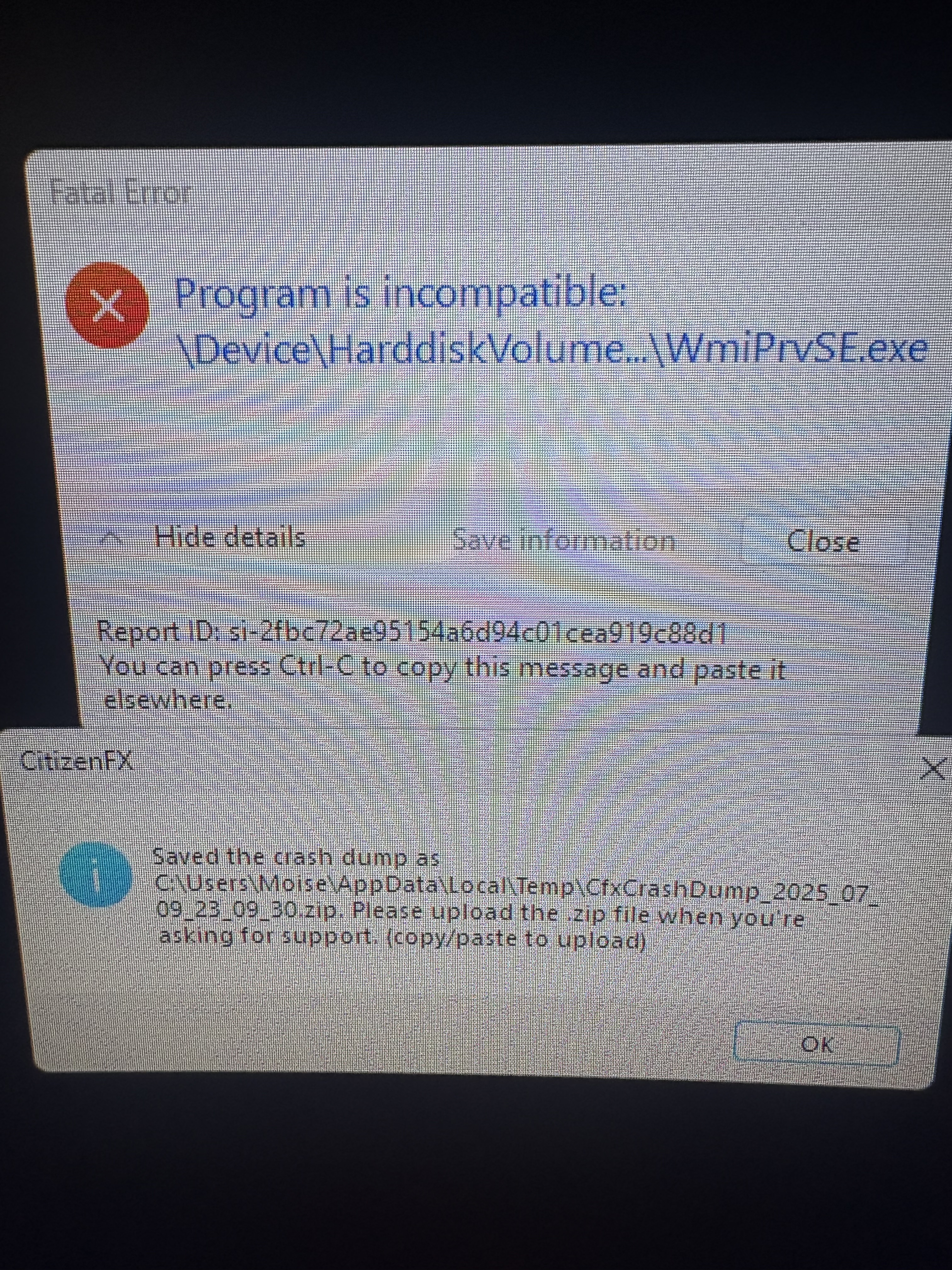 Game crashes when trying to koin new server - FiveM Client Support ...