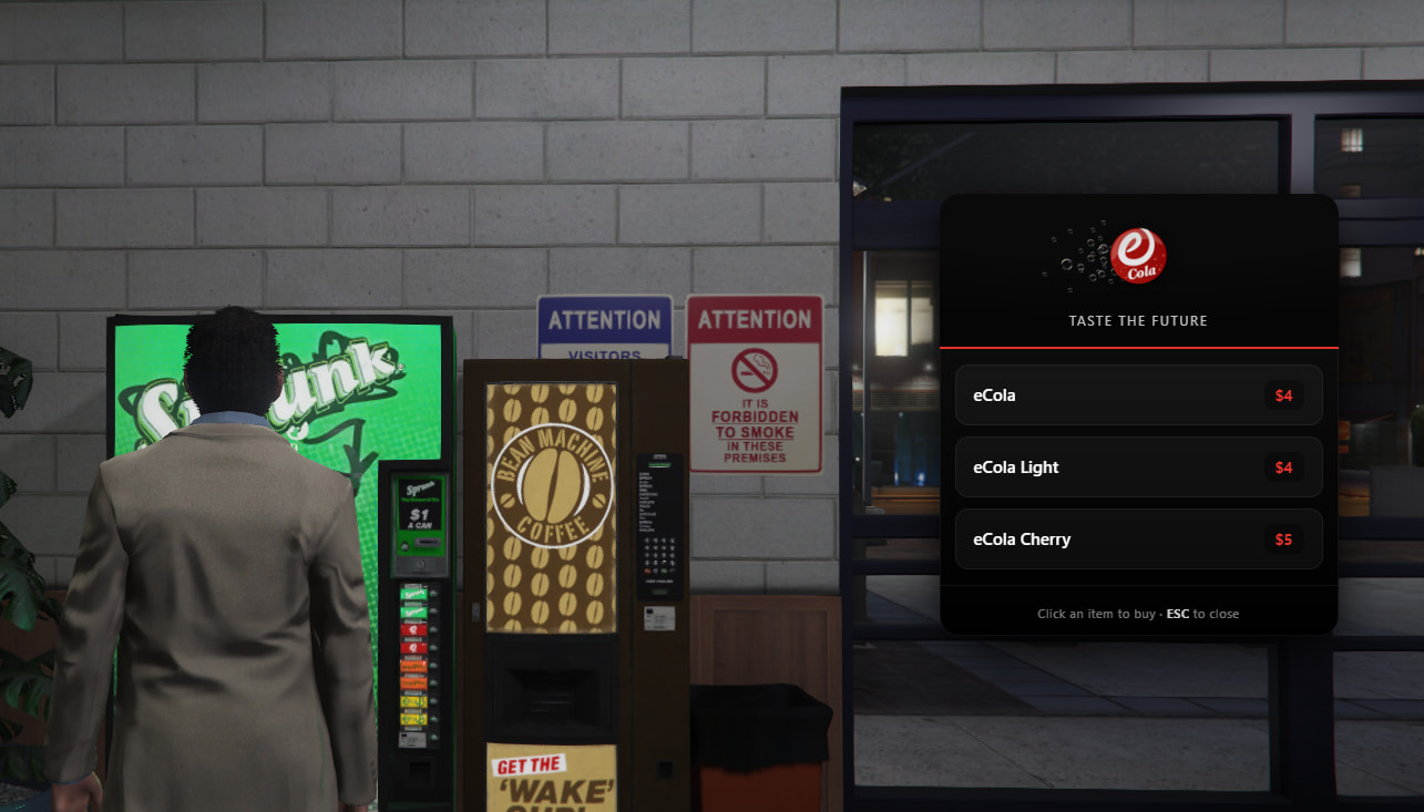 FiveM Vending Machine Script; Prop-Triggered Menus for ESX, QBCore ...
