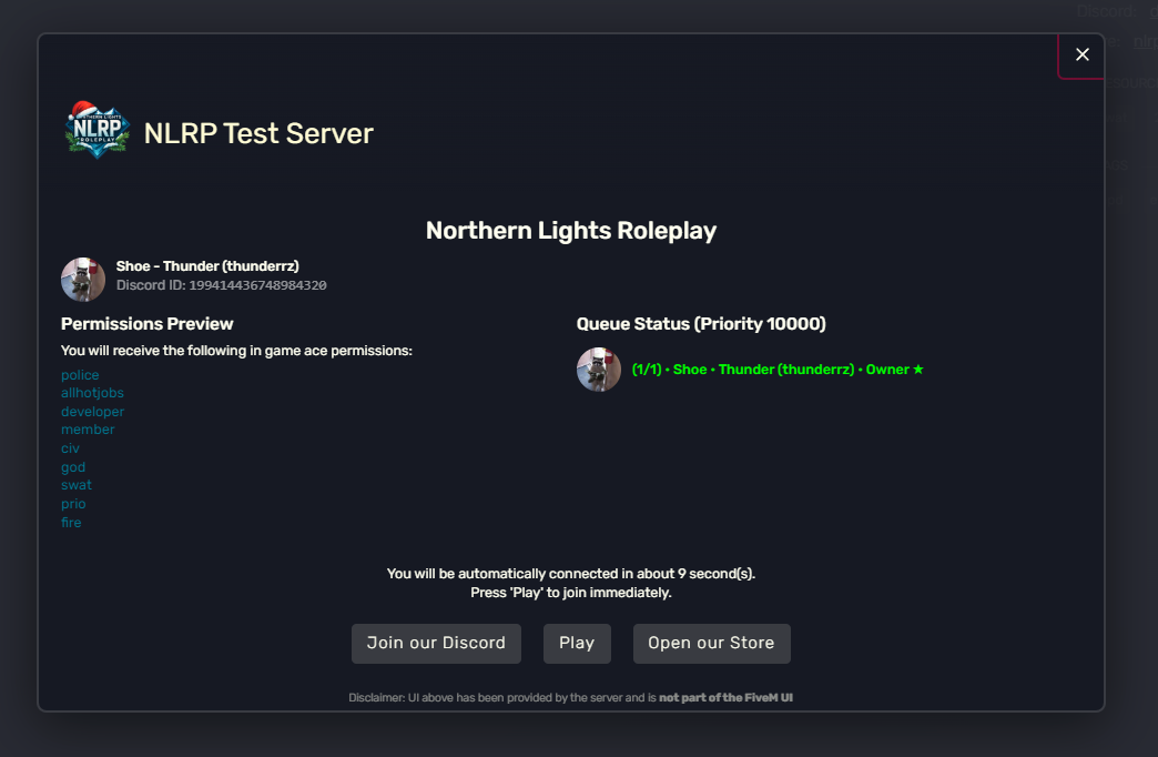 [PAID] Queue & Permissions System - FiveM Releases - Cfx Forum