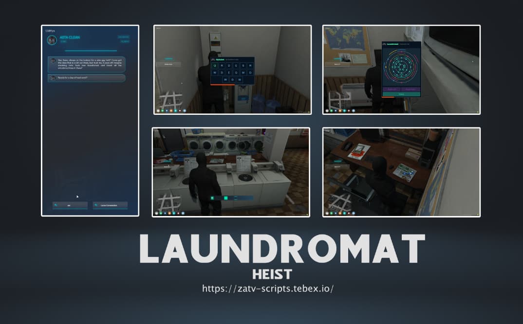 [ZaT-SCRIPTS][QBCore/ESX] FIVEM LAUNDROMAT HEIST (OUTDATED) Thumbnail