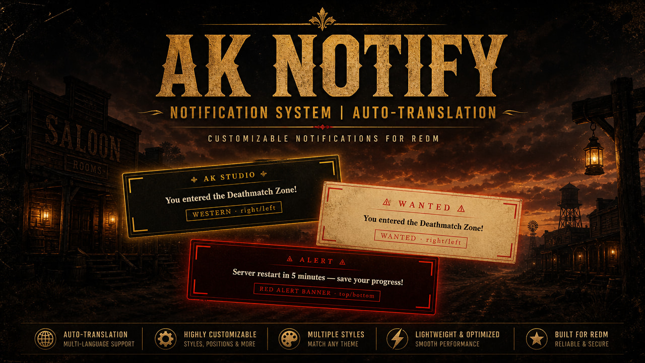 AK Notify — Advanced Notification System | Auto-Translation - RedM ...
