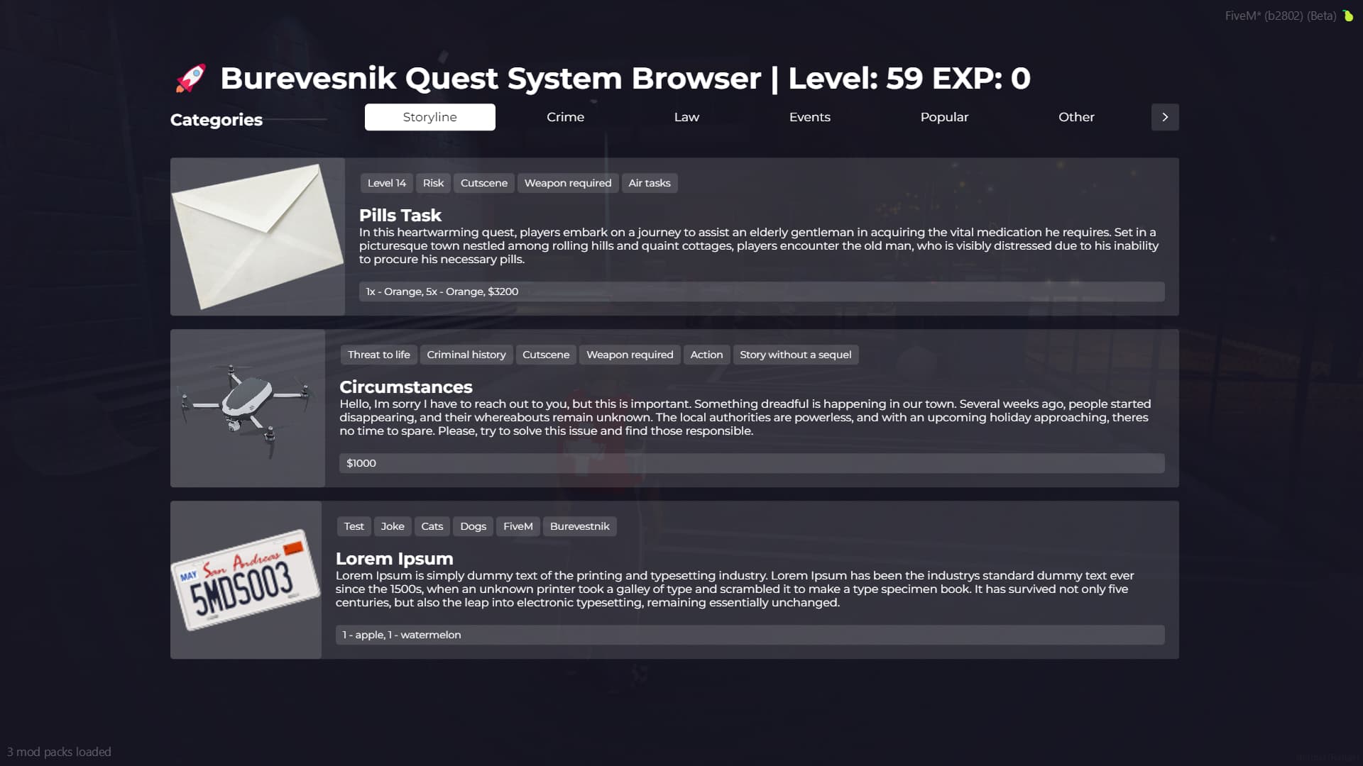 🚀 [PAID] [Standalone][ESX][QBCore] Quest system | Mission system ...