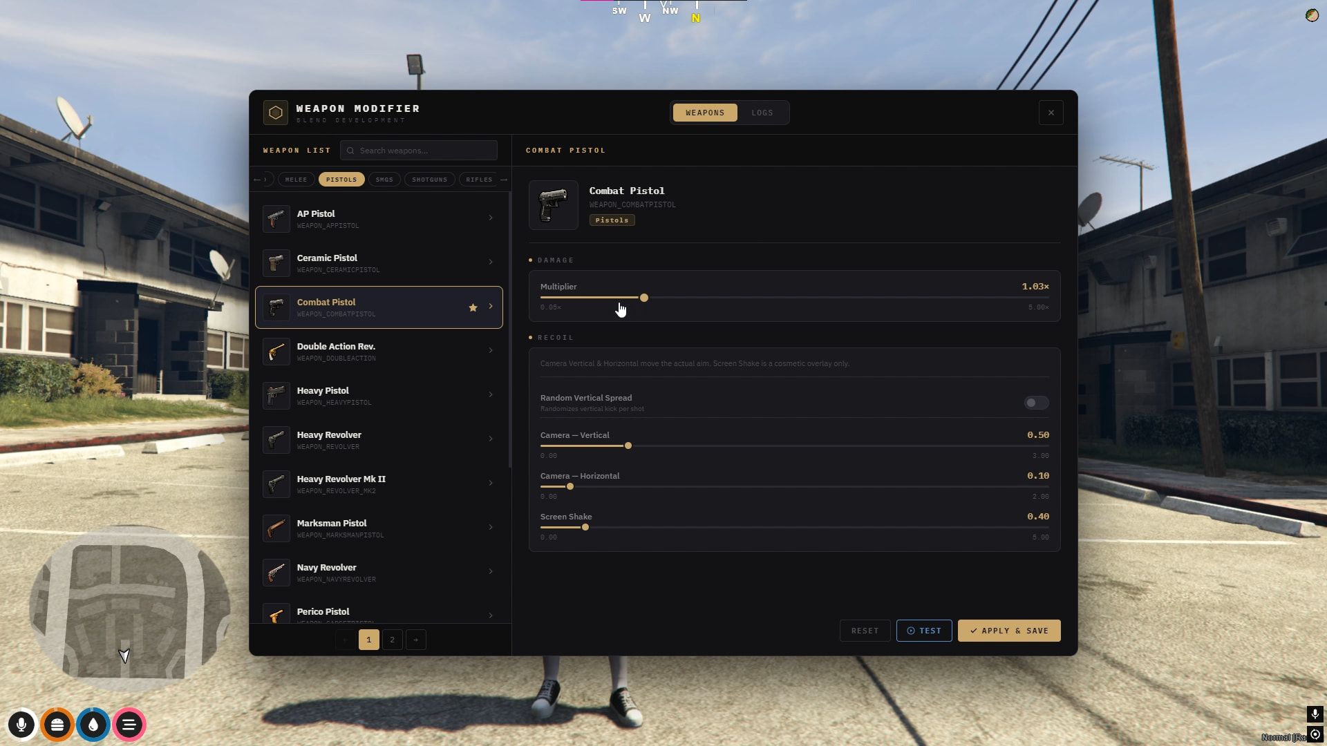 Blend_WeaponDamage — Live Weapon Damage & Recoil Editor | QBCore / ESX ...