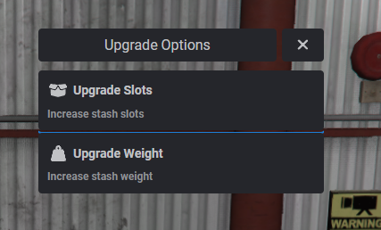 upgrade warehouse tab