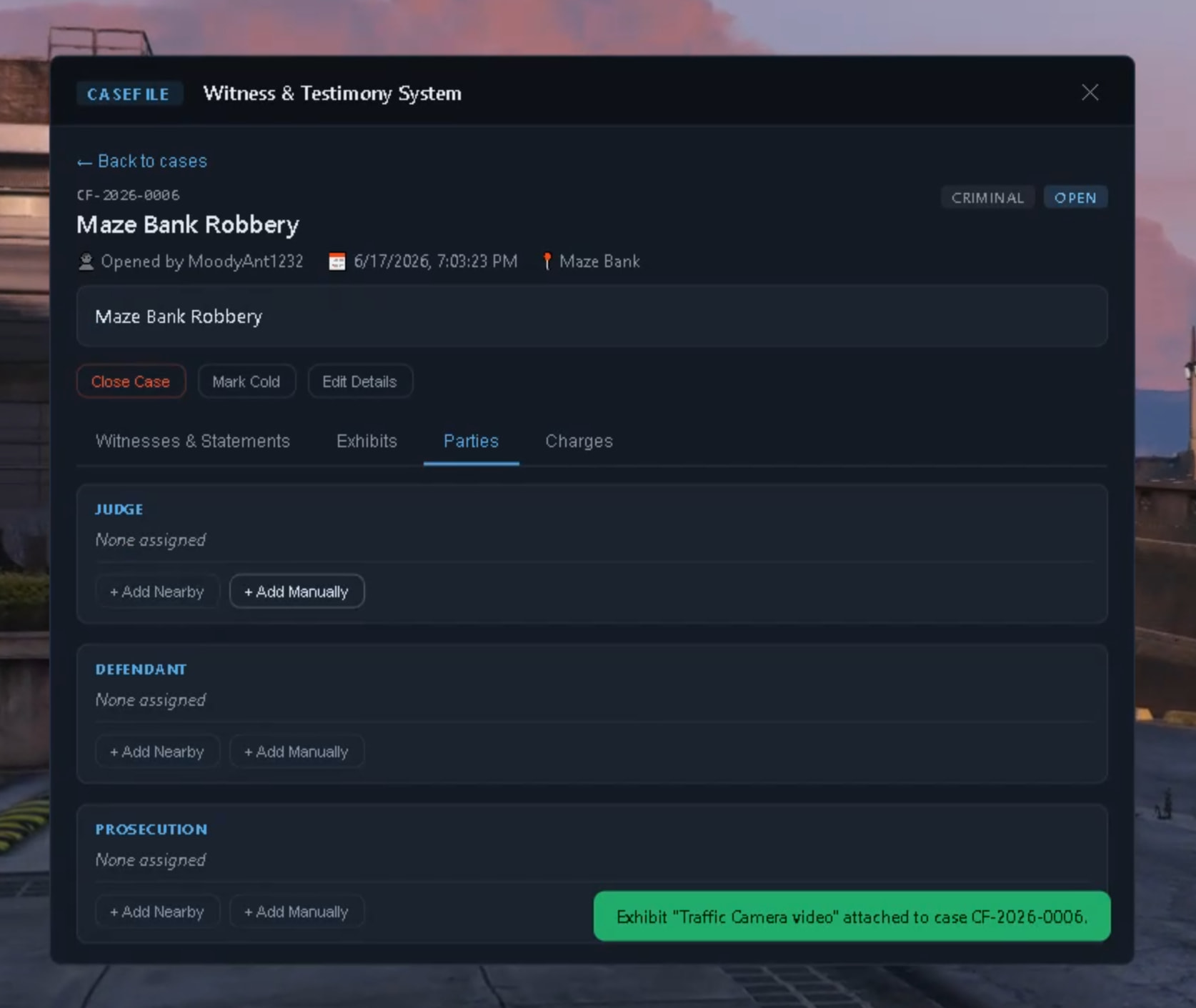 [PAID] [Standalone | QBCore | ESX] CaseFile — Persistent Case ...