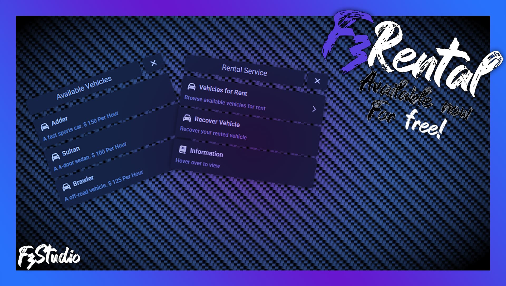 FREE ║QBX ║ FzRental ║ FiveM Script ║ Rental Service ║ - FiveM Releases ...