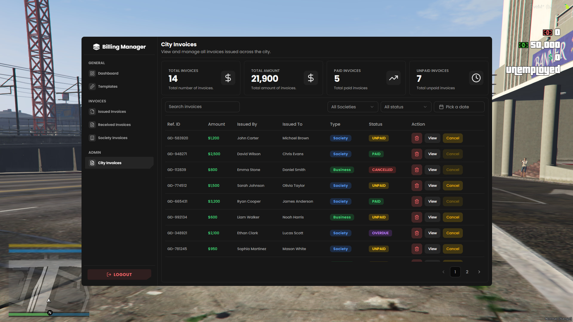 Billing System | Business Invoices & Management - FiveM Releases - Cfx ...