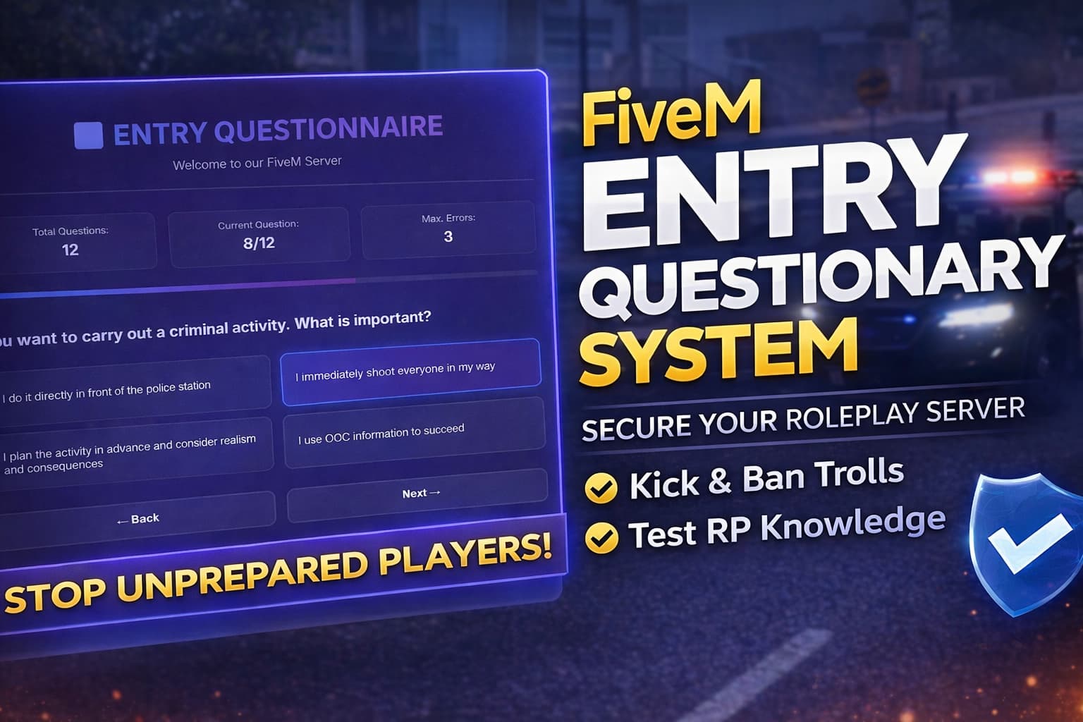 [ESX] Entry Questionnaire System – Advanced Roleplay Protection - FiveM ...
