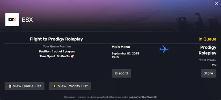  STANDALONE Prodigy Queue System Modern FiveM Queue FiveM Releases 