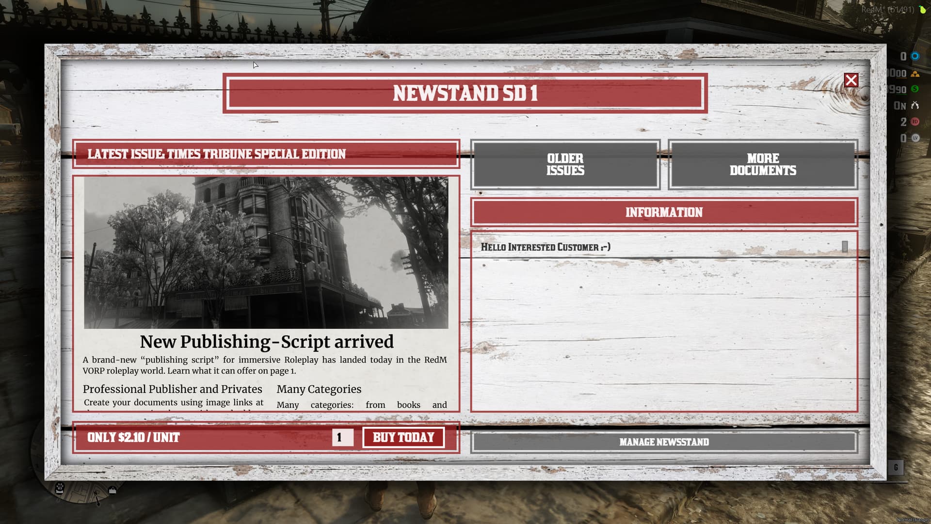 Immersive Publishing Script - RedM Releases - Cfx.re Community