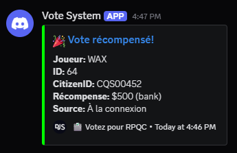 🎉 Universal Vote Reward System for Top-Serveurs.net - FiveM Releases ...