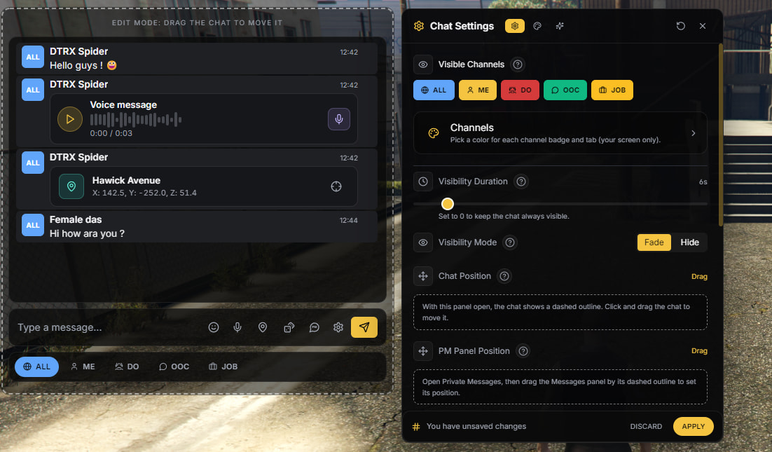 DTRX Advanced Chat - FiveM Releases - Cfx.re Community