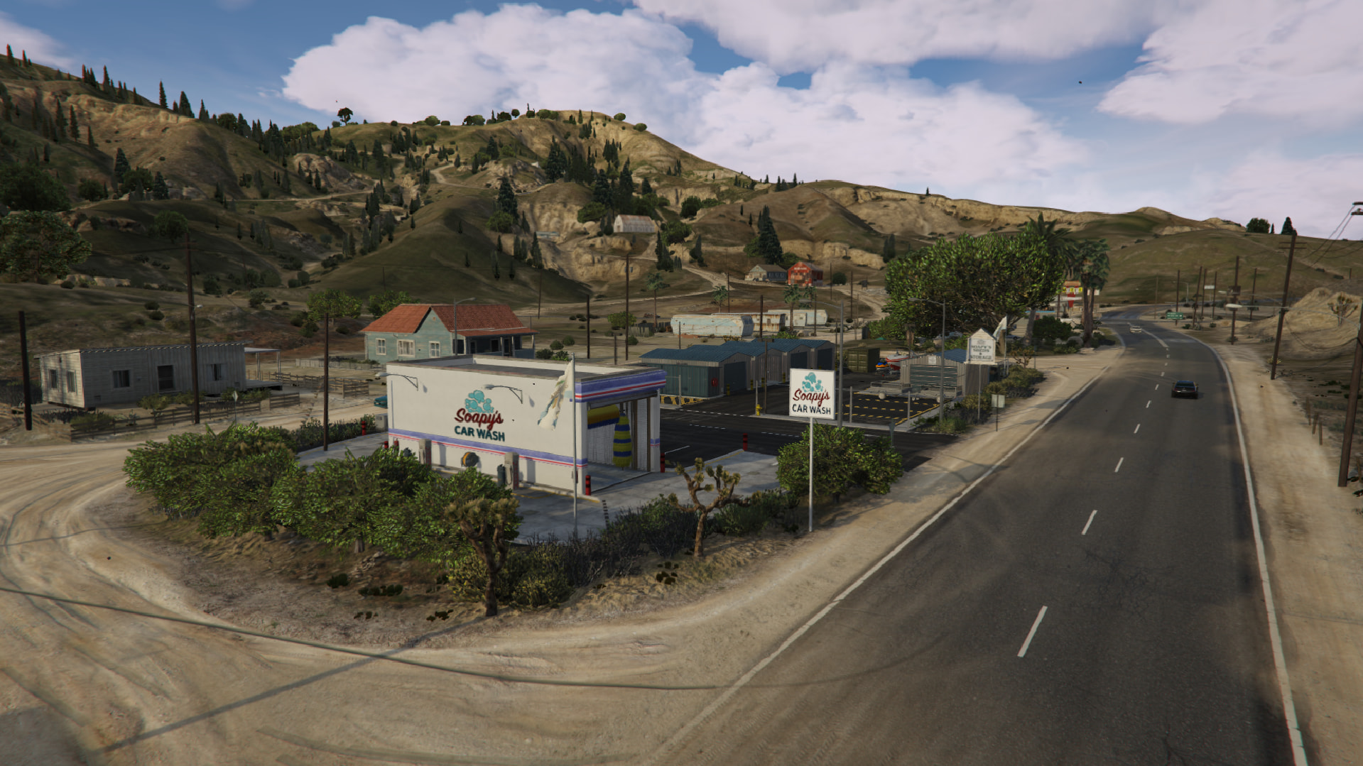 Soapy's Storage and Carwash FiveM exterior