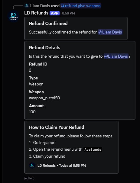 LD Refund System - FiveM Releases - Cfx.re Community