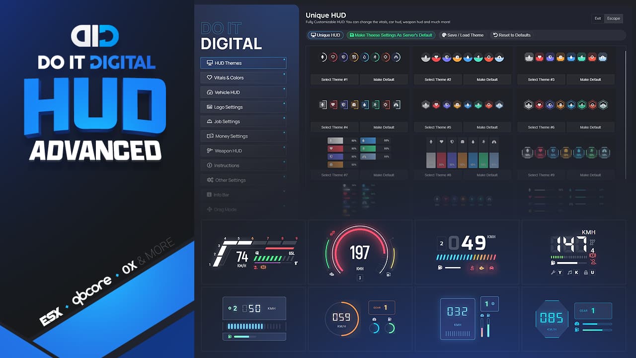 HUD v2 Fully Customizable & Expandable [ESX,QBcore,Qbox][PAID] - FiveM ...