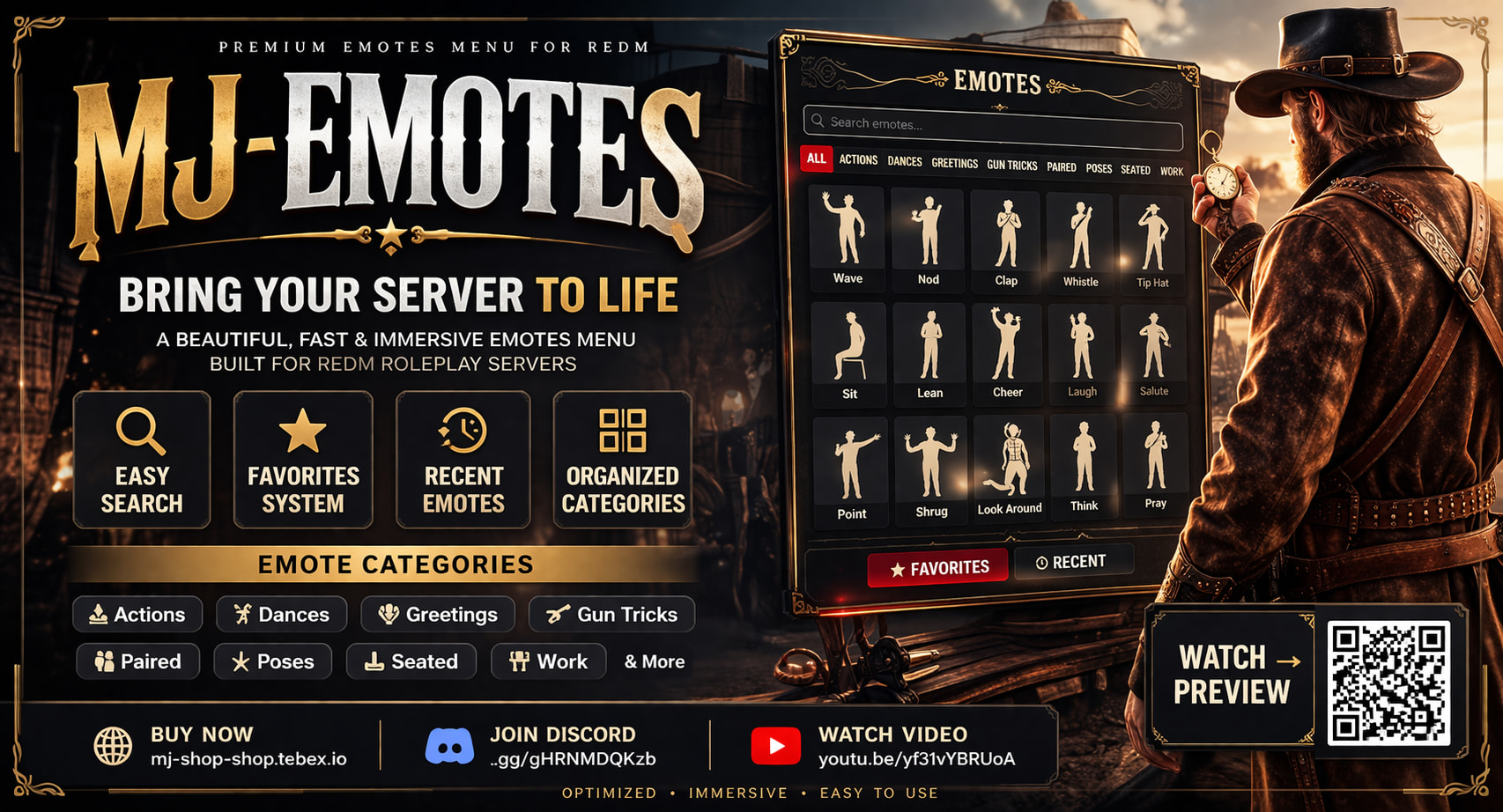 [PAID] MJ-Emotes | Premium Emotes Menu for RedM - RedM Releases - Cfx Forum