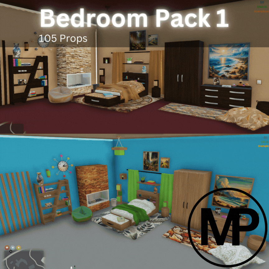 [MPW] Bedroom Pack 1 | 105 Props Thumbnail