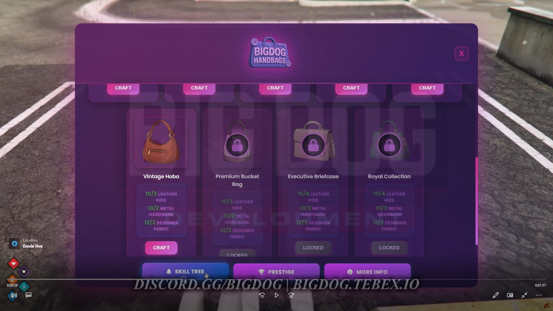 👜 Advanced Handbag Crafting Script + Skills System | Quality Tiers ...