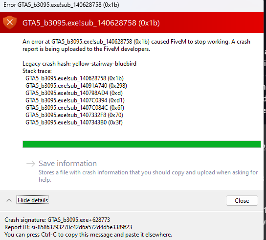 Game Crashing - FiveM Client Support - Cfx.re Community