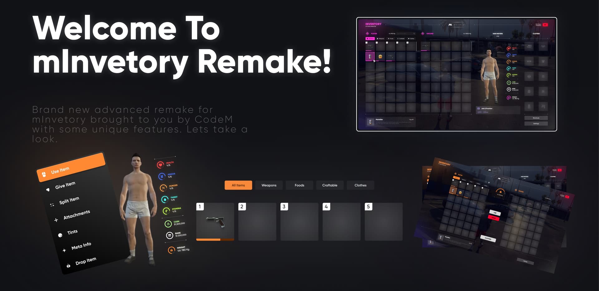CodeM mInventory Remake | Advanced Inventory System | ESX - QB - FiveM ...