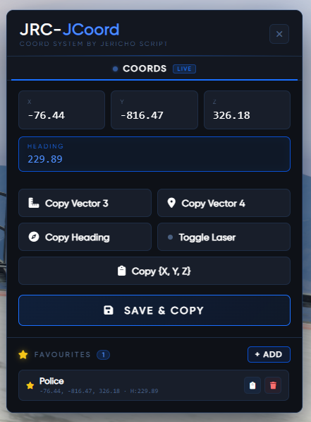 [发布][免费] JRC-JCoord | 高级坐标系统