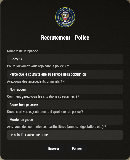 [PAID] 9.99€ Advanced Recruitement System - FiveM Releases - Cfx Forum