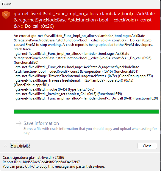 Game crashing 10 seconds after joining a server - FiveM Client Support ...
