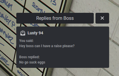 response from boss